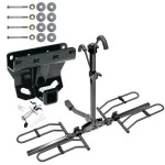 Trailer Tow Hitch For 05-10 Jeep Grand Cherokee Except SRT8 06-10 Commander Platform Style 2 Bike Rack w/ Anti Rattle Hitch Lock