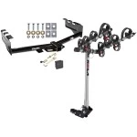 Trailer Tow Hitch For 99-13 Chevy Silverado GMC Sierra 1500 2007 Classic 99-04 2500 LD 01-06 1500 HD 4 Bike Rack w/ Hitch Lock and Cover
