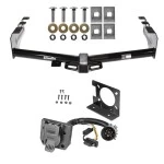 Trailer Hitch w/ Wiring Kit For 99-13 Chevy Silverado GMC Sierra 1500 HD 99-04 2500 LD (07-07 Classic) Standard or Step Bumper 7-Way Pin Blade RV 4-Flat Plug Harness Light w/ Bracket