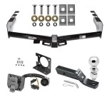 Trailer Hitch Package w/ Wiring For 99-13 Chevy Silverado GMC Sierra 1500 HD 99-04 2500 LD (07-07 Classic) Standard or Step Bumper w/ 2-5/16" Ball 2" Drop Mount 7-Way Pin Blade RV Class 3