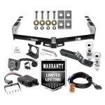 Trailer Hitch Brake Control and Wiring Kit For 99-13 Chevy Silverado GMC Sierra 1500 HD 99-04 2500 LD (07-07 Classic) Standard or Step Bumper w/ Dual 2" and 2- 5/16" Ball 2" Drop Mount 7-Way Pin Blade RV Controller