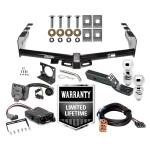 Trailer Hitch Brake Control and Wiring Kit For 99-13 Chevy Silverado GMC Sierra 1500 HD 99-04 2500 LD (07-07 Classic) Standard or Step Bumper w/ Dual 2" and 2- 5/16" Ball 2" Drop Mount 7-Way Pin Blade RV Controller