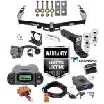 Trailer Tow Hitch w/ Tekonsha Prodigy P3 Brake Control For 99-13 Chevy Silverado GMC Sierra 1500 HD 99-04 2500 LD (07-07 Classic) Standard or Step Bumper w/ Dual 2" and 2- 5/16" Ball 4" Drop Mount 7-Way Pin Blade RV Controller