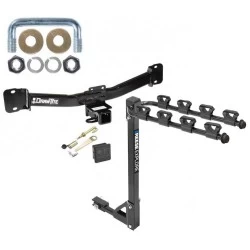 Trailer Tow Hitch w/ 4 Bike Rack For 04-10 BMW X3 All Models tilt away adult or child arms fold down carrier w/ Lock and Cover