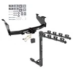Trailer Tow Hitch w/ 4 Bike Rack For 03-10 Dodge Ram 1500 2500 3500 Except OEM Hitch or Cab & Chassis tilt away adult or child arms fold down carrier w/ Lock and Cover