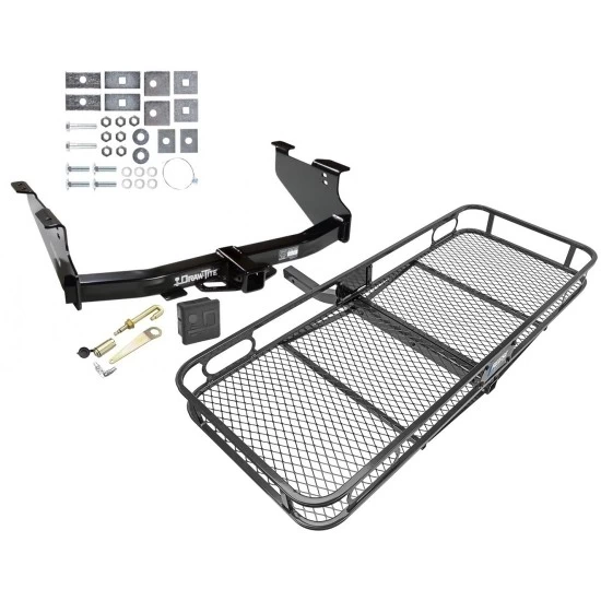 Trailer Tow Hitch For 03-10 Dodge Ram 1500 2500 3500 Except OEM Hitch or Cab & Chassis Basket Cargo Carrier Platform Hitch Lock and Cover