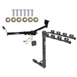 Trailer Tow Hitch w/ 4 Bike Rack For 06-14 Kia Sedona 07-08 Hyundai Entourage tilt away adult or child arms fold down carrier w/ Lock and Cover