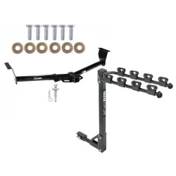 Trailer Tow Hitch w/ 4 Bike Rack For 06-14 Kia Sedona 07-08 Hyundai Entourage tilt away adult or child arms fold down carrier