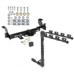 Trailer Tow Hitch w/ 4 Bike Rack For 01-05 Pontiac Aztek 02-07 Buick Rendezvous tilt away adult or child arms fold down carrier w/ Lock and Cover