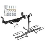 Trailer Tow Hitch For 01-05 Pontiac Aztek 02-07 Buick Rendezvous Platform Style 2 Bike Rack w/ Anti Rattle Hitch Lock