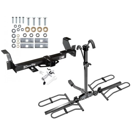 Trailer Tow Hitch For 01-05 Pontiac Aztek 02-07 Buick Rendezvous Platform Style 2 Bike Rack w/ Anti Rattle Hitch Lock