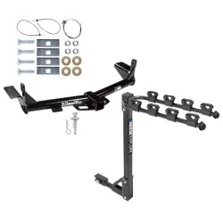 Trailer Tow Hitch w/ 4 Bike Rack For 06-10 Ford Explorer Mercury Mountaineer tilt away adult or child arms fold down carrier