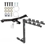 Trailer Tow Hitch w/ 4 Bike Rack For 07-14 Toyota FJ Cruiser tilt away adult or child arms fold down carrier