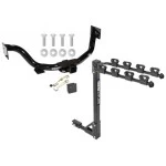 Trailer Tow Hitch w/ 4 Bike Rack For 03-09 KIA Sorento All Models tilt away adult or child arms fold down carrier w/ Lock and Cover