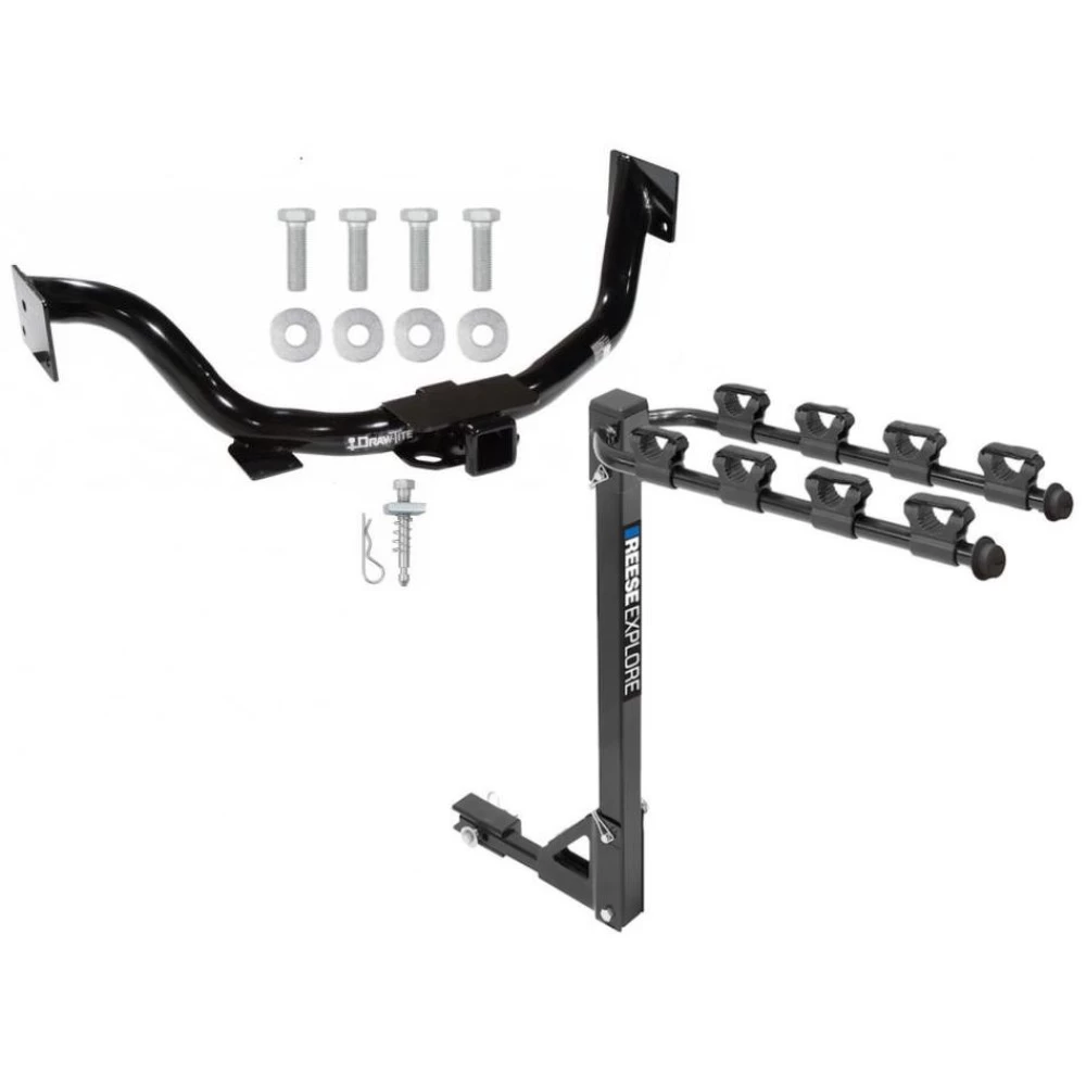 Trailer Tow Hitch w/ 4 Bike Rack For 03-09 KIA Sorento All Models tilt away adult or child arms fold down carrier