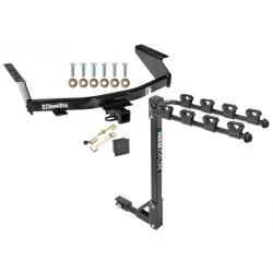 Trailer Tow Hitch w/ 4 Bike Rack For 07-12 Dodge Nitro 4 Bike Rack tilt away adult or child arms fold down carrier w/ Lock and Cover