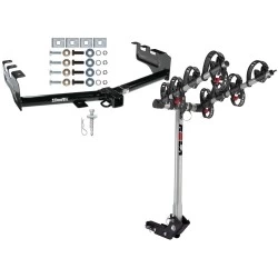 Trailer Tow Hitch For 99-13 Chevy Silverado GMC Sierra 1500 2007 Classic 99-04 2500 LD 01-06 1500 HD w/ 4 Bike Carrier Rack