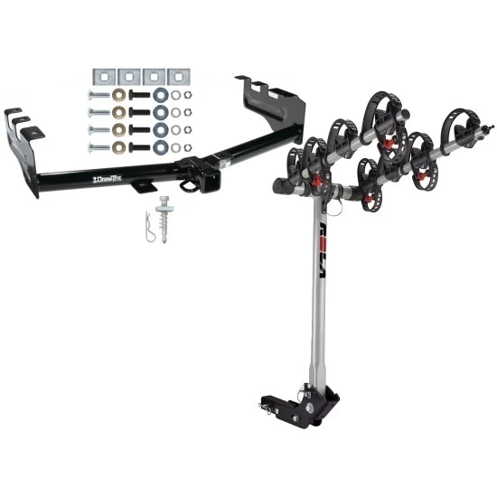 Trailer Tow Hitch For 99-13 Chevy Silverado GMC Sierra 1500 2007 Classic 99-04 2500 LD 01-06 1500 HD w/ 4 Bike Carrier Rack