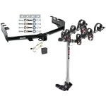 Trailer Tow Hitch For 99-13 Chevy Silverado GMC Sierra 1500 2007 Classic 99-04 2500 LD 01-06 1500 HD 4 Bike Rack w/ Hitch Lock and Cover