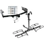 Trailer Tow Hitch For 99-13 Chevy Silverado GMC Sierra 1500 2007 Classic 99-04 2500 LD 01-06 1500 HD Platform Style 2 Bike Rack w/ Anti Rattle Hitch Lock