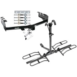 Trailer Tow Hitch For 99-13 Chevy Silverado GMC Sierra 1500 2007 Classic 99-04 2500 LD 01-06 1500 HD Platform Style 2 Bike Rack w/ Anti Rattle Hitch Lock