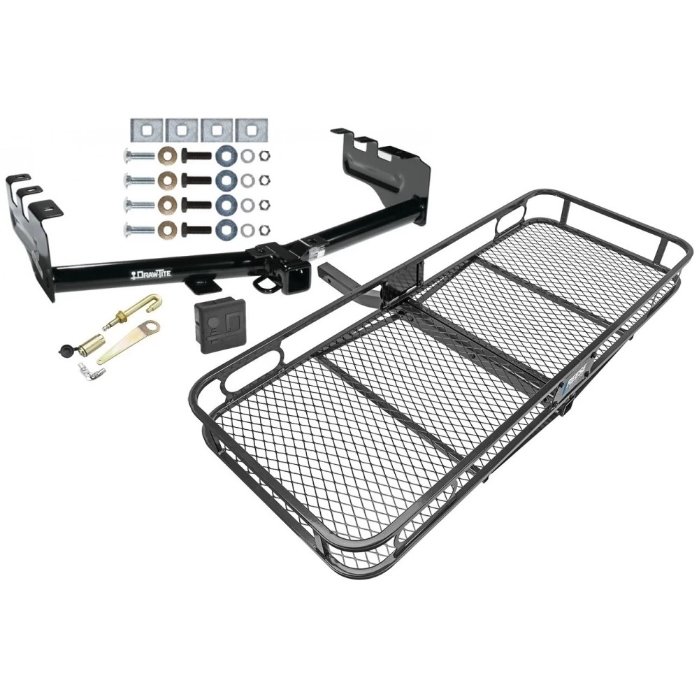 Trailer Tow Hitch For 99-13 Chevy Silverado GMC Sierra 1500 2007 Classic 99-04 2500 LD 01-06 1500 HD Basket Cargo Carrier Platform Hitch Lock and Cover