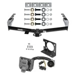 Class 4 Trailer Hitch w/ Wiring Kit For 99-13 Chevy Silverado GMC Sierra 1500 HD 99-04 2500 LD (07-07 Classic) Standard or Step Bumper 7-Way Pin Blade RV 4-Flat Plug Harness Light w/ Bracket