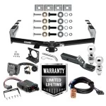 Trailer Hitch Brake Control Wiring Package For 99-13 Chevy Silverado GMC Sierra 1500 HD 99-04 2500 LD (07-07 Classic) Standard or Step Bumper w/ Dual 2" and 2- 5/16" Ball 2" Drop Mount 7-Way Pin Blade RV Controller