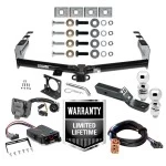 Trailer Hitch Brake Control Wiring Package For 99-13 Chevy Silverado GMC Sierra 1500 HD 99-04 2500 LD (07-07 Classic) Standard or Step Bumper w/ Dual 2" and 2- 5/16" Ball 2" Drop Mount 7-Way Pin Blade RV Controller