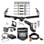Trailer Hitch Brake Control Wiring Package For 99-13 Chevy Silverado GMC Sierra 1500 HD 99-04 2500 LD (07-07 Classic) Standard or Step Bumper w/ Dual 2" and 2- 5/16" Ball 4" Drop Mount 7-Way Pin Blade RV Controller