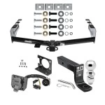 Trailer Hitch Package w/ Wiring For 99-13 Chevy Silverado GMC Sierra 1500 HD 99-04 2500 LD (07-07 Classic) Standard or Step Bumper w/ 2-5/16" Ball 4" Drop Mount 7-Way Pin Blade RV Class 4