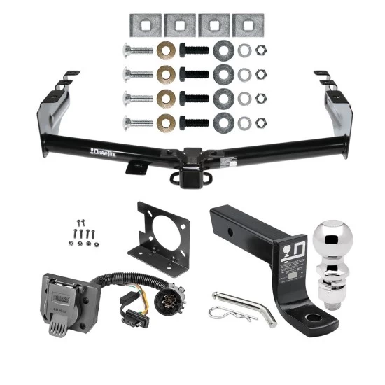 Trailer Hitch Package w/ Wiring For 99-13 Chevy Silverado GMC Sierra 1500 HD 99-04 2500 LD (07-07 Classic) Standard or Step Bumper w/ 2-5/16" Ball 4" Drop Mount 7-Way Pin Blade RV Class 4