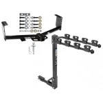 Trailer Tow Hitch w/ 4 Bike Rack For 07-21 Toyota Tundra Except OEM Receiver tilt away adult or child arms fold down carrier