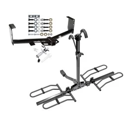 Trailer Tow Hitch For 07-21 Toyota Tundra Except OEM Receiver Platform Style 2 Bike Rack w/ Anti Rattle Hitch Lock