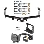 Trailer Hitch w/ Wiring Kit For 07-21 Toyota Tundra exc OEM Receiver 7-Way Pin Blade RV 4-Flat Plug Harness Light w/ Bracket
