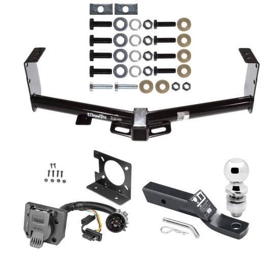 Trailer Hitch Package w/ Wiring For 07-21 Toyota Tundra exc OEM Receiver 7-Way w/ 2" Ball 2" Drop Mount Pin Blade RV Class 4