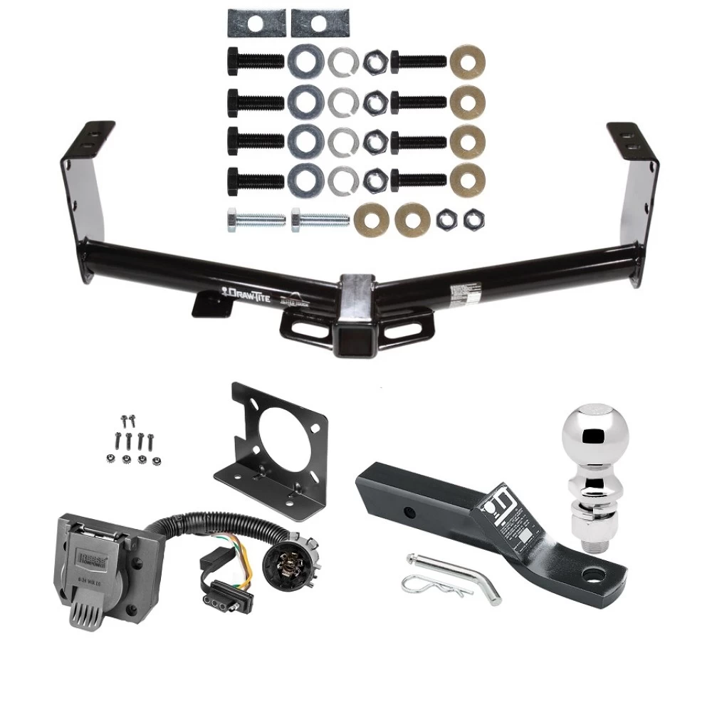 Trailer Hitch Package w/ Wiring For 07-21 Toyota Tundra exc OEM Receiver 7-Way w/ 2-5/16" Ball 2" Drop Mount Pin Blade RV Class 4