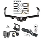 Trailer Hitch Package w/ Wiring For 07-21 Toyota Tundra exc OEM Receiver 7-Way w/ 2-5/16" Ball 2" Drop Mount Pin Blade RV Class 4