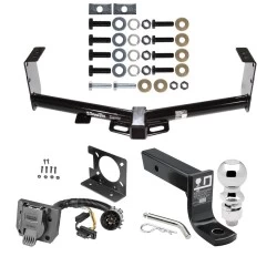 Trailer Hitch Package w/ Wiring For 07-21 Toyota Tundra exc OEM Receiver 7-Way w/ 2-5/16" Ball 4" Drop Mount Pin Blade RV Class 4