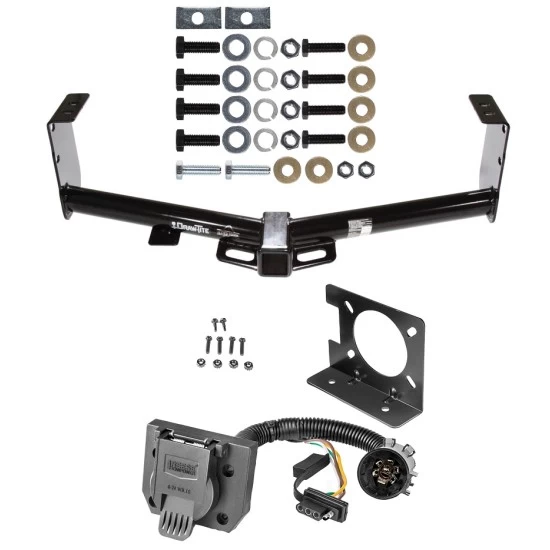 Trailer Hitch w/ Wiring Kit For 07-21 Toyota Tundra exc OEM Receiver 7-Way Pin Blade RV 4-Flat Plug Harness Light w/ Bracket