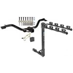 Trailer Tow Hitch w/ 4 Bike Rack For 09-17 Chevy Traverse 07-17 GMC Acadia Buick Enclave Saturn Outlook tilt away adult or child arms fold down carrier w/ Lock and Cover