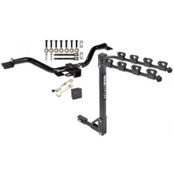 Trailer Tow Hitch w/ 4 Bike Rack For 09-17 Chevy Traverse 07-17 GMC Acadia Buick Enclave Saturn Outlook tilt away adult or child arms fold down carrier w/ Lock and Cover