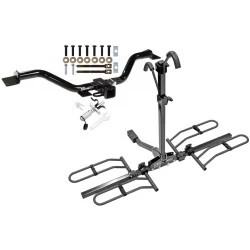Trailer Tow Hitch For 09-17 Chevy Traverse 07-17 GMC Acadia Buick Enclave Saturn Outlook Platform Style 2 Bike Rack w/ Anti Rattle Hitch Lock