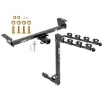 Trailer Tow Hitch w/ 4 Bike Rack For 16-22 Lexus RX350 RX450h tilt away adult or child arms fold down carrier