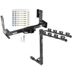 Trailer Tow Hitch w/ 4 Bike Rack For 07-25 Mercedes Freightliner Dodge Sprinter Van w/o OEM Step Bumper Except 144" WB tilt away adult or child arms fold down carrier