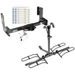 Trailer Tow Hitch For 07-25 Mercedes Freightliner Dodge Sprinter Van w/o OEM Step Bumper Except 144" WB Platform Style 2 Bike Rack w/ Anti Rattle Hitch Lock
