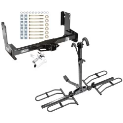 Trailer Tow Hitch For 07-25 Mercedes Freightliner Dodge Sprinter Van w/o OEM Step Bumper Except 144" WB Platform Style 2 Bike Rack w/ Anti Rattle Hitch Lock