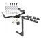 Trailer Tow Hitch w/ 4 Bike Rack For 01-10 Chevy Silverado GMC Sierra 2500 3500 HD 2007 Classic, 6-1/2 & 8 Foot Bed tilt away adult or child arms fold down carrier w/ Lock and Cover