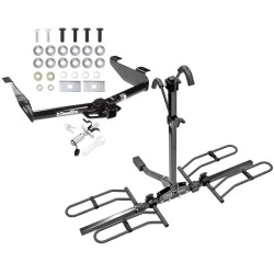 Trailer Tow Hitch For 01-10 Chevy Silverado GMC Sierra 2500 3500 HD 2007 Classic, 6-1/2 & 8 Foot Bed Platform Style 2 Bike Rack w/ Anti Rattle Hitch Lock