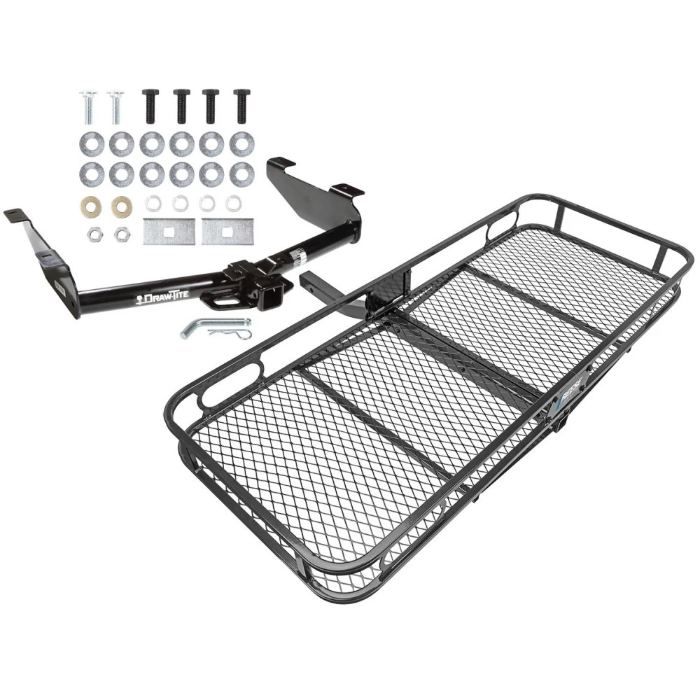 Trailer Tow Hitch For 01-10 Chevy Silverado GMC Sierra 2500 3500 HD 2007 Classic, 6-1/2 & 8 Foot Bed Basket Cargo Carrier Platform w/ Hitch Pin